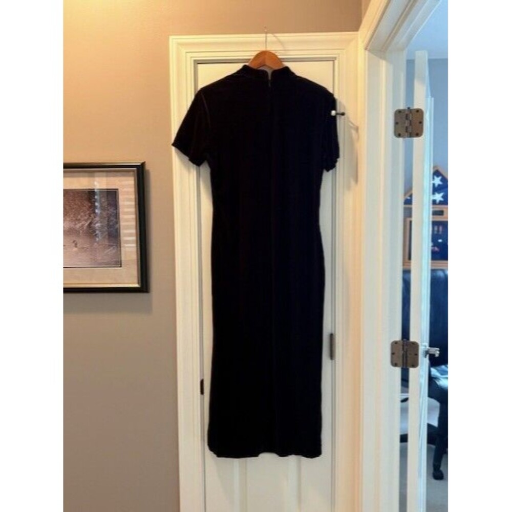 Vintage 90s Nina Piccalino Purple Velvet Maxi Gown Size 12 - Picture 16 of 16
